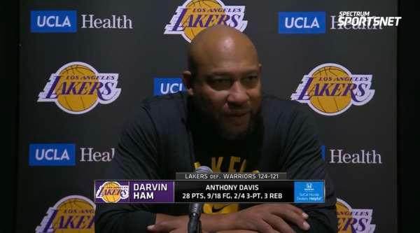 伟德体育平台-执教首胜！哈姆：球队氛围好 从来不担心浓眉的能力